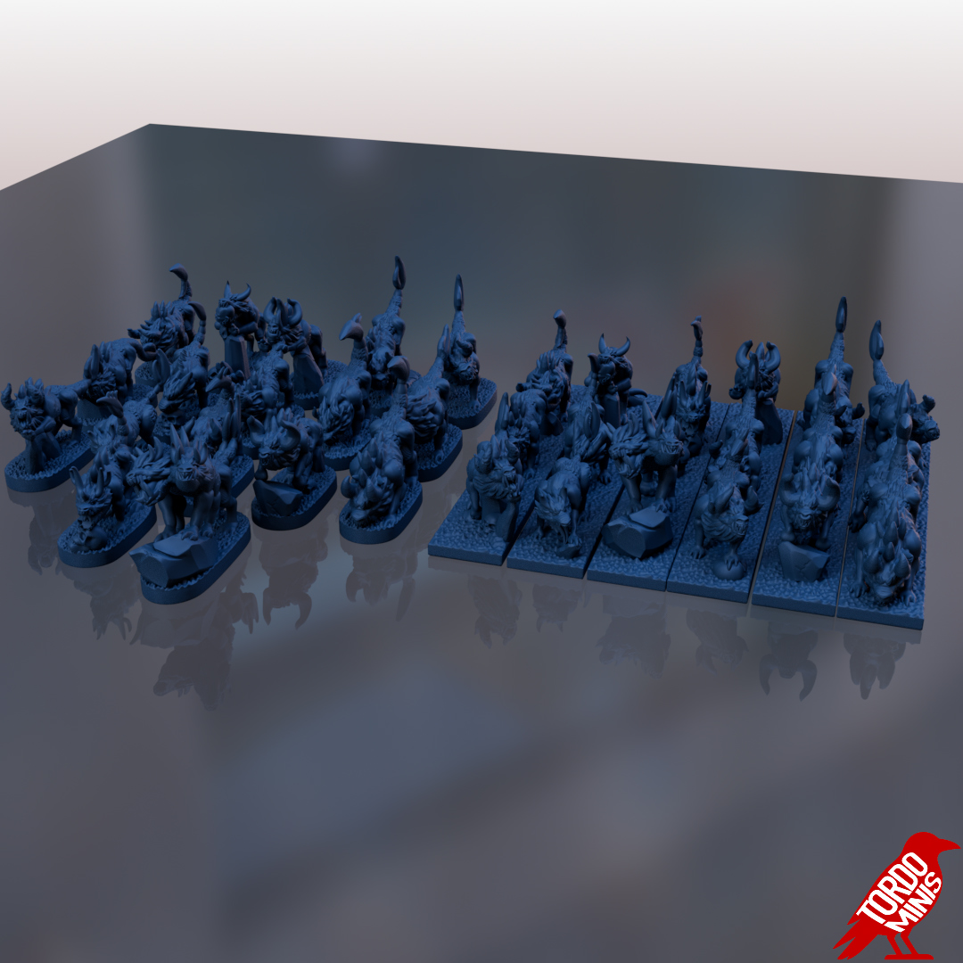 Mutant Hounds - Renegade Barbarians - 10mm to 115mm
