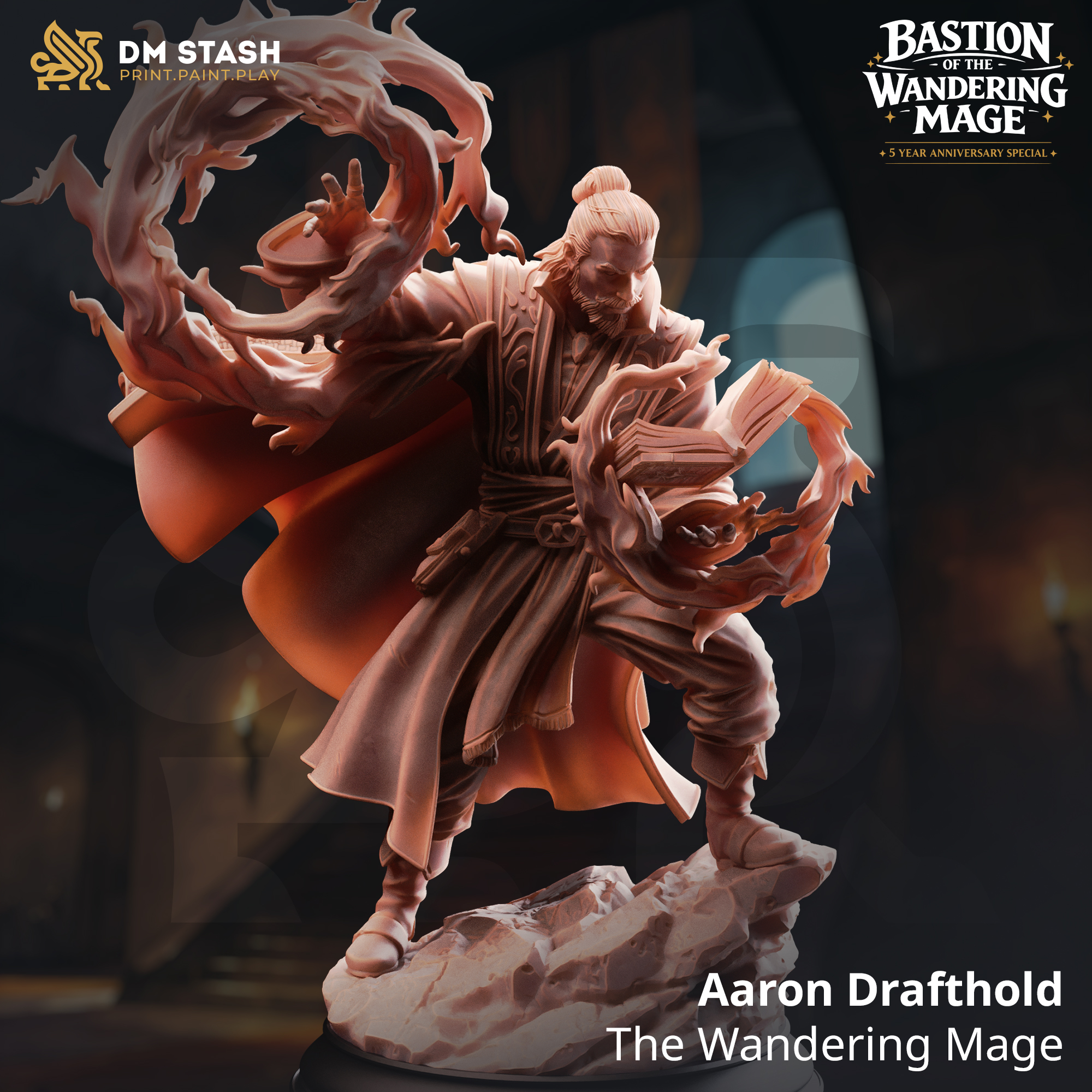 Aaron Drafthold - The Wandering Mage - 32mm or 75mm RPG Model