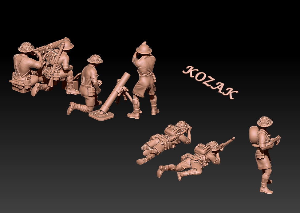 WWII British Support Team Africa - 1/100, 1/72, 1/60