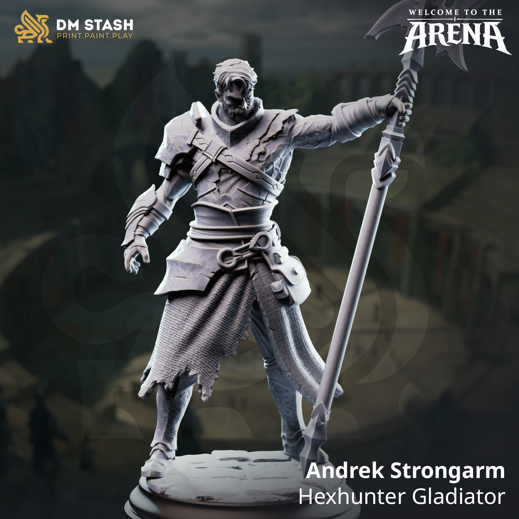 Andrek Strongarm - Welcome to the Crucible - The Crucible of Belfrie - 32mm or 75mm RPG Model