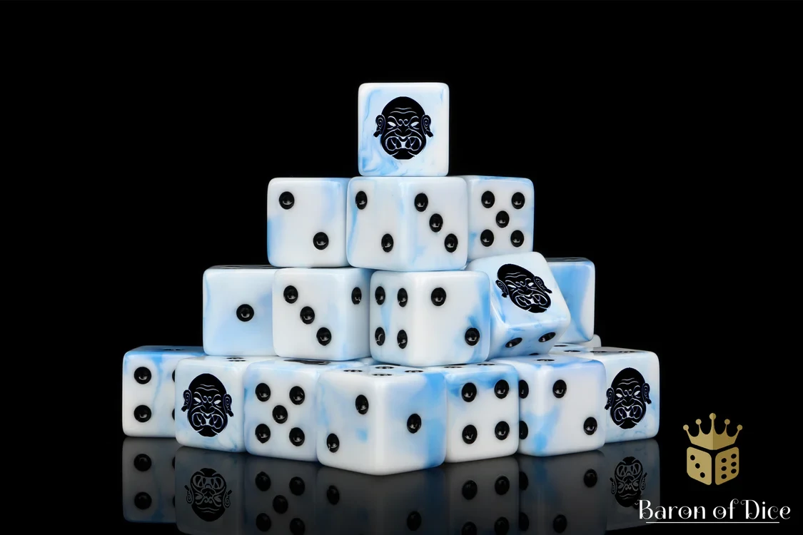 Giant Head Dice Set - White Ice