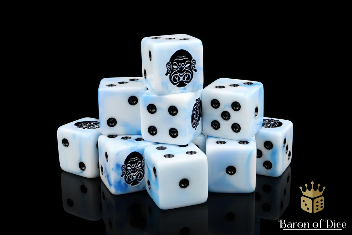 Giant Head Dice Set - White Ice