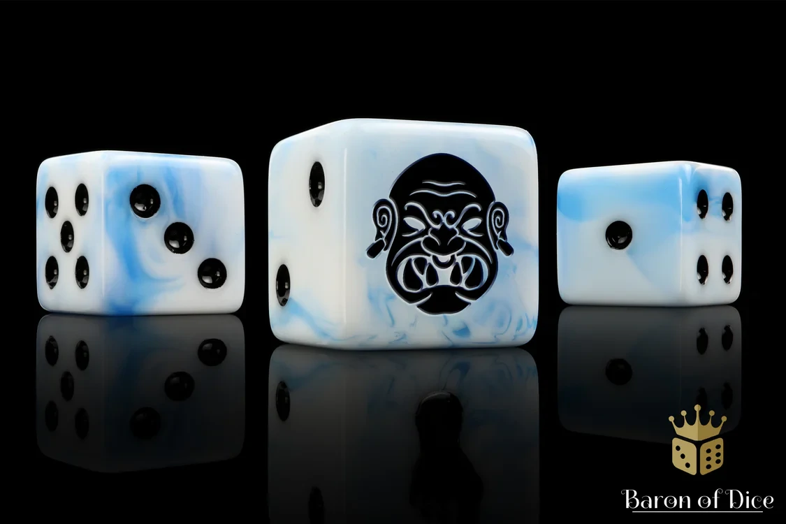 Giant Head Dice Set - White Ice