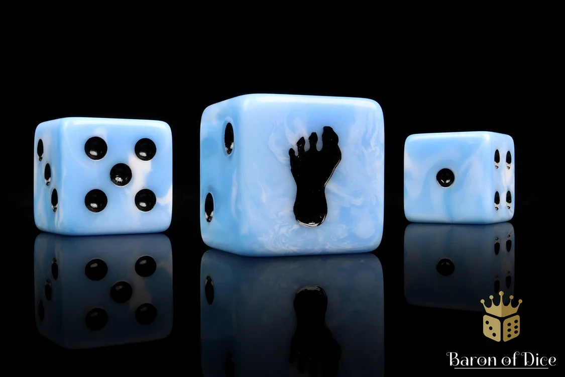 Giant Footprint Dice Set - Blue Frost
