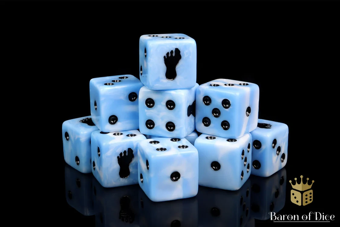Giant Footprint Dice Set - Blue Frost