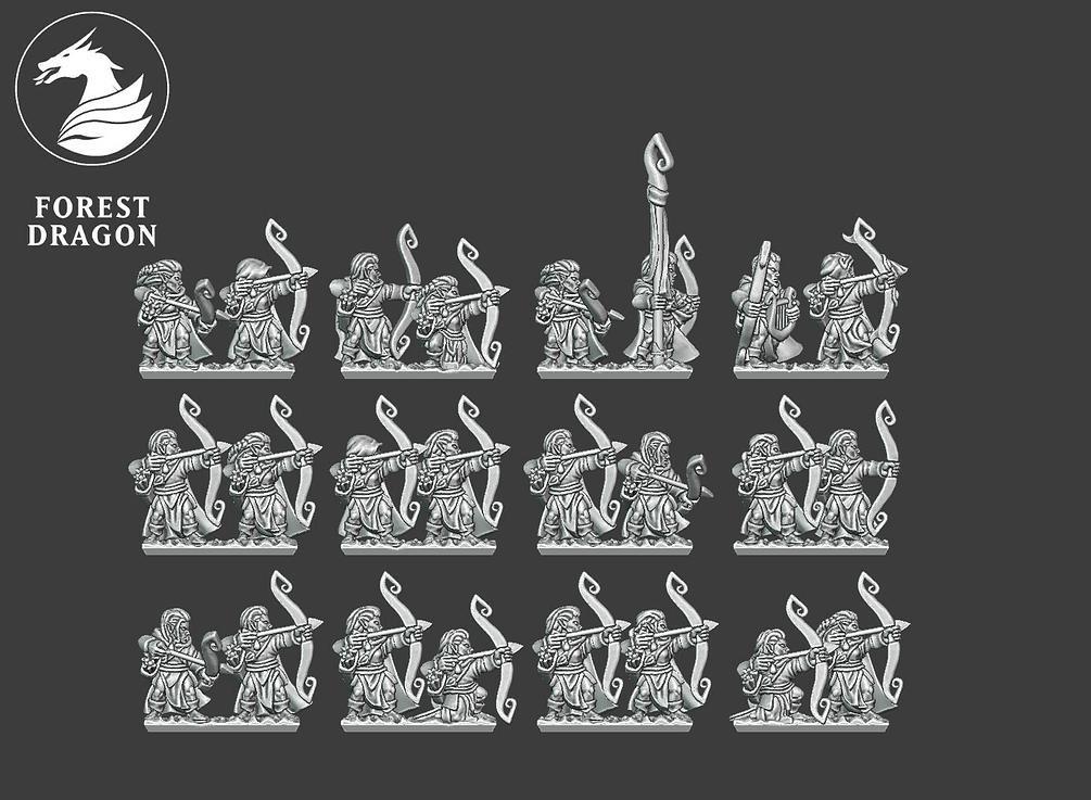 Archer Unit - 10mm Wood Elves - Forest Dragon - Warmaster