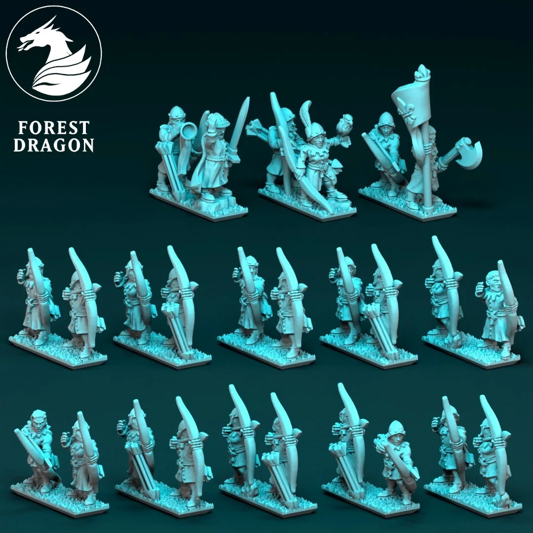 Archer Unit - Bretonnians - 10mm - Forest Dragon