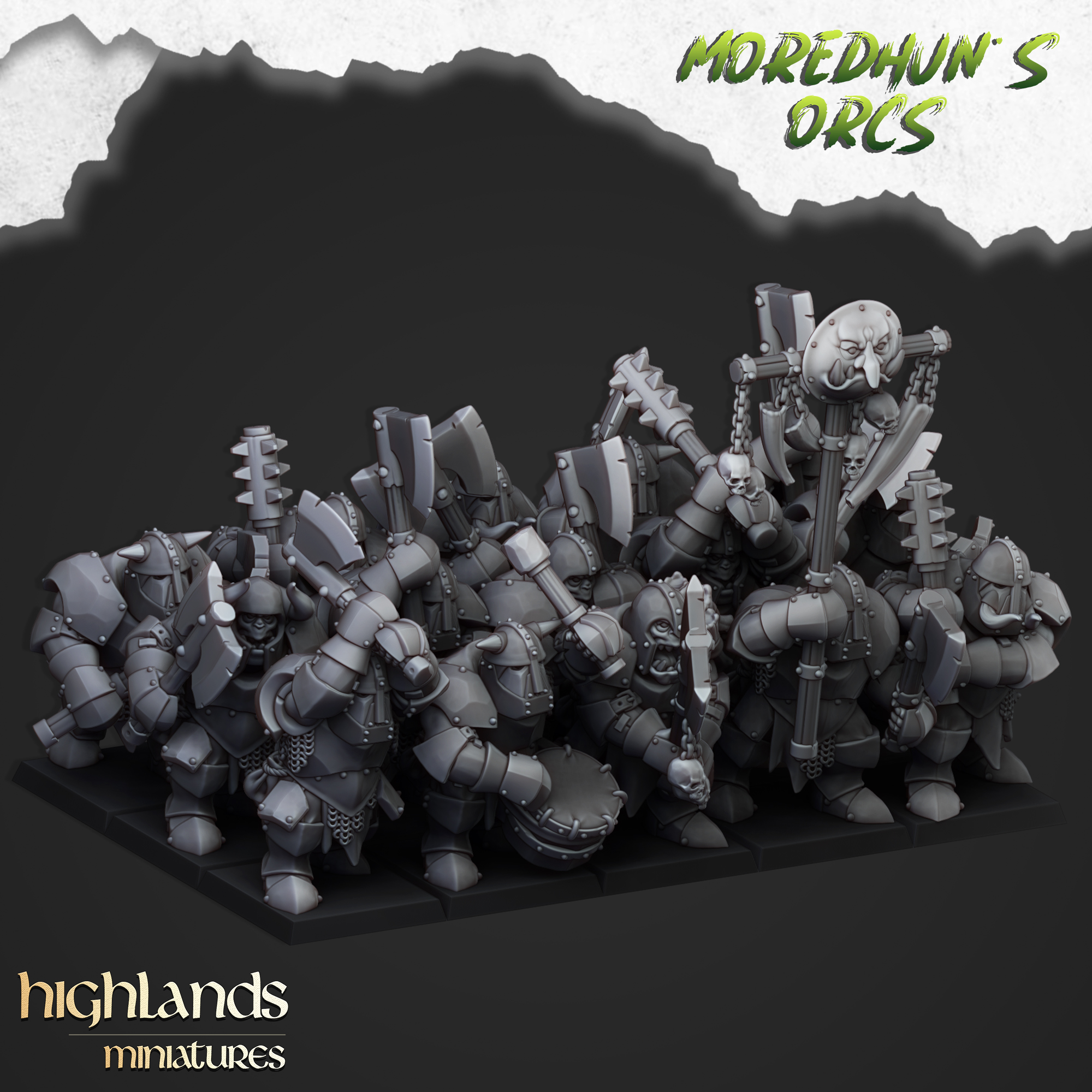 Armoured Orcs - 25mm to 32mm - Highland Miniatures