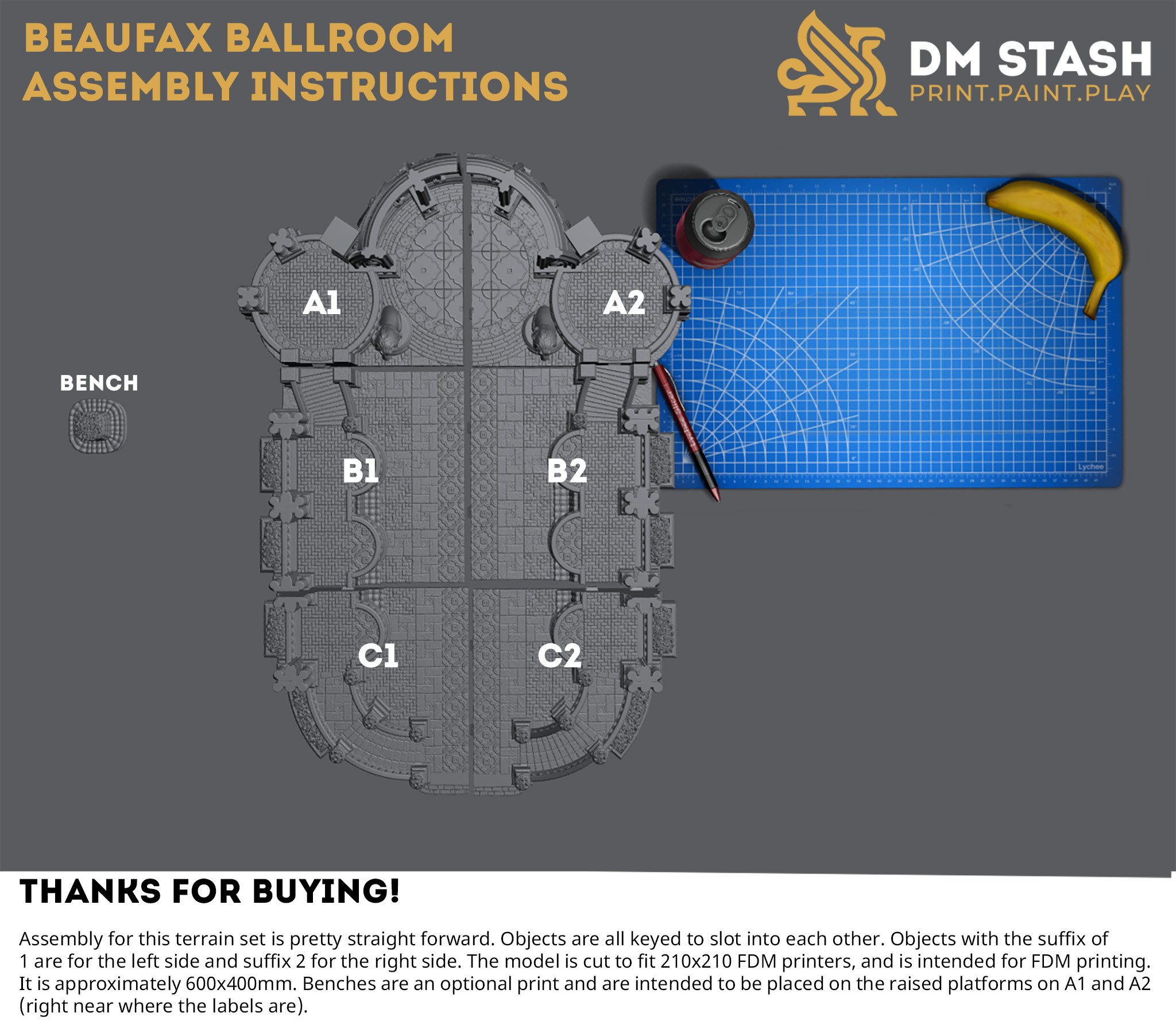 Ballroom of Castle Beaufax - 32mm scale
