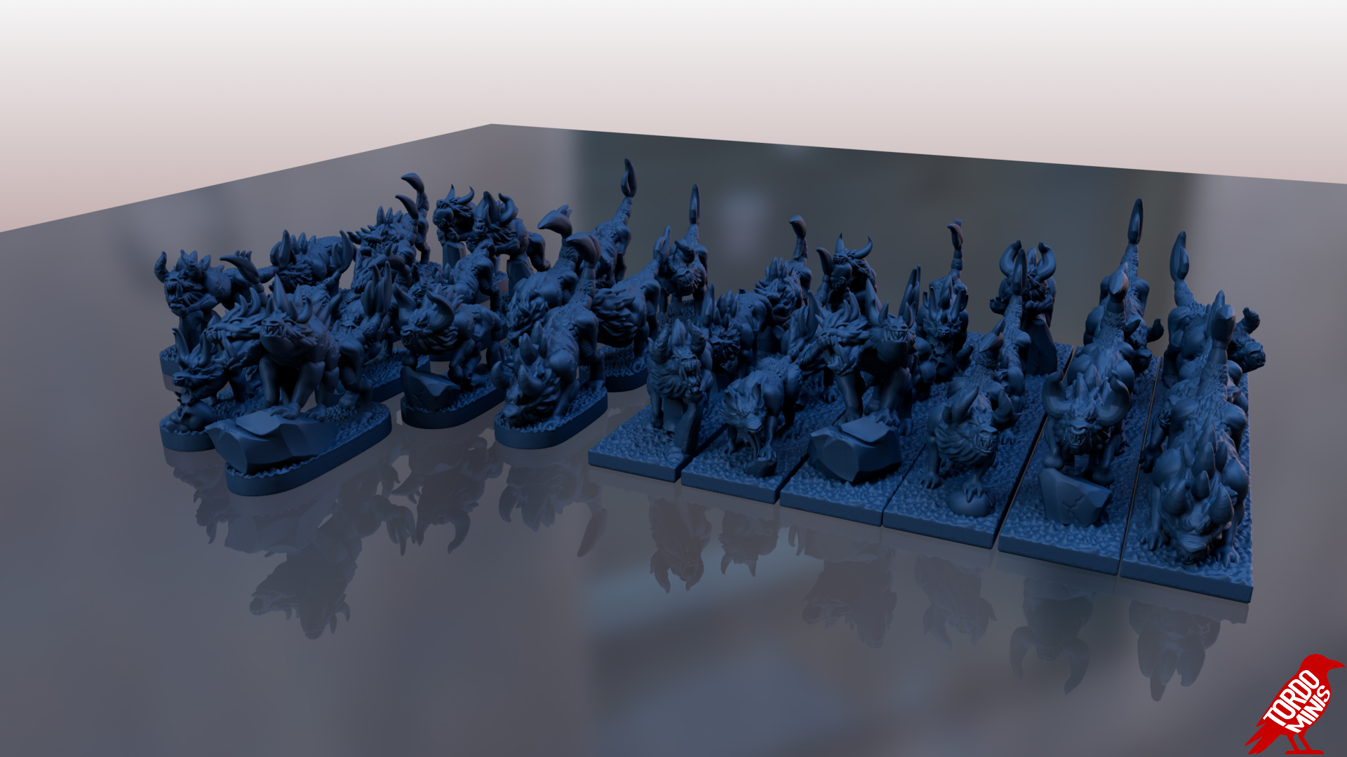 Mutant Hounds - Renegade Barbarians - 10mm to 115mm