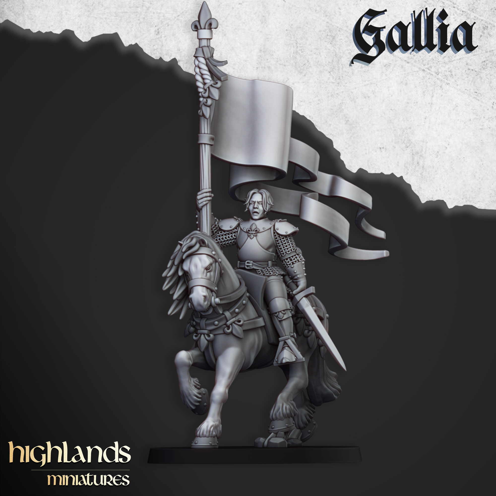 Baroness of Gallia on Horse - 25mm to 32mm - Highland Miniatures