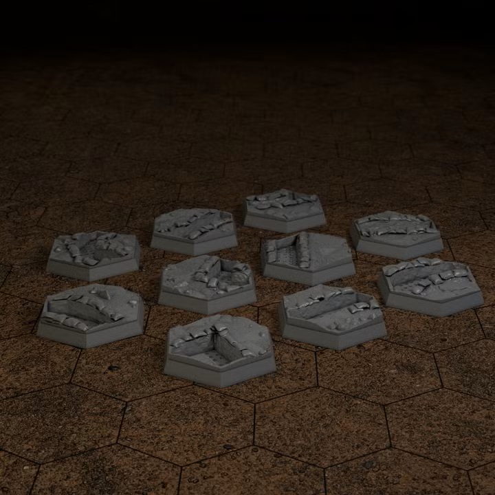 Scenic Hex Bases - Trench Warfare