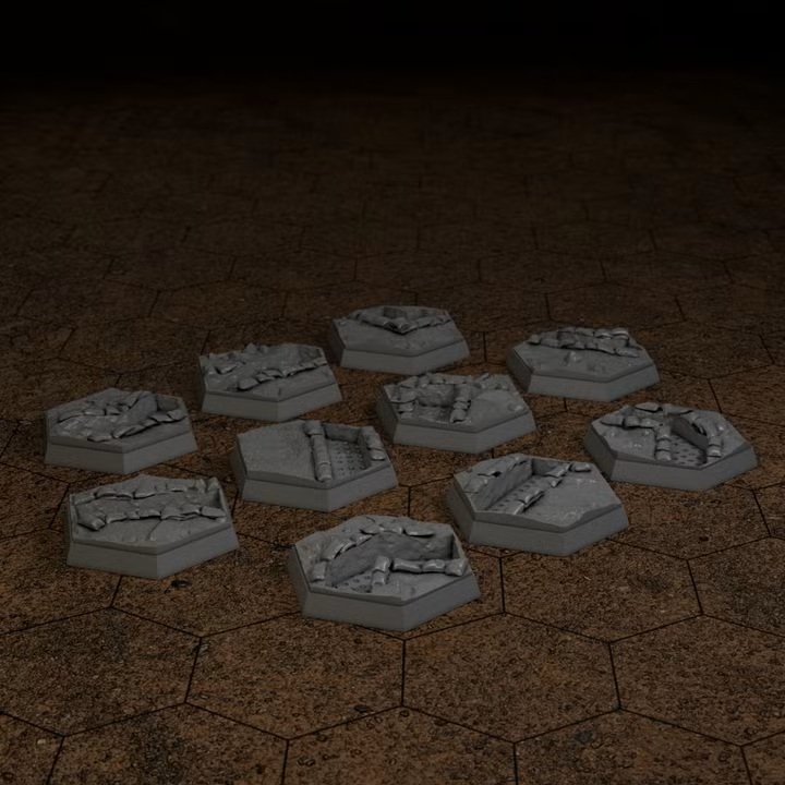 Scenic Hex Bases - Trench Warfare