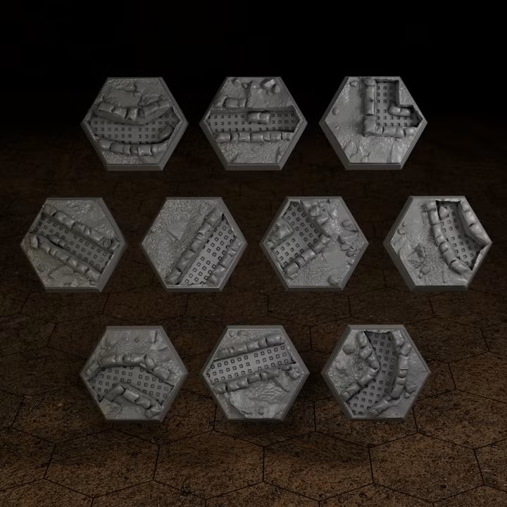 Scenic Hex Bases - Trench Warfare