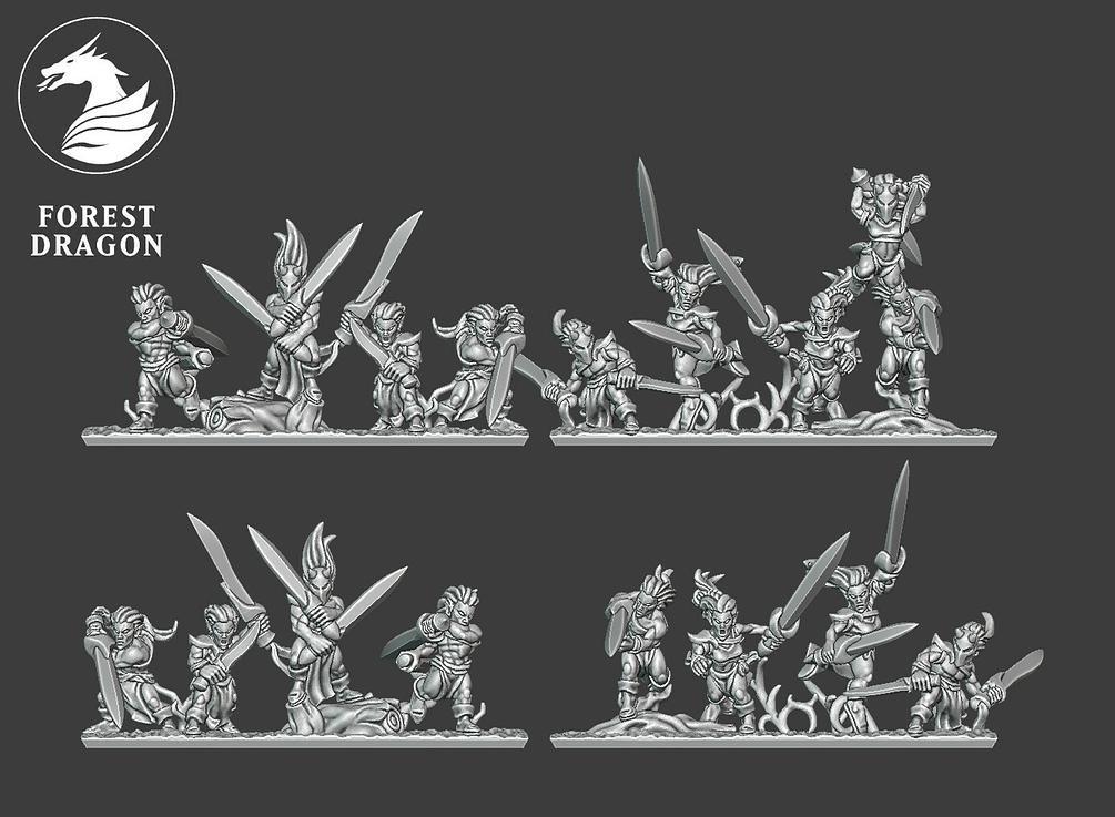 Blade Dancers Unit - 10mm Wood Elves - Forest Dragon - Warmaster