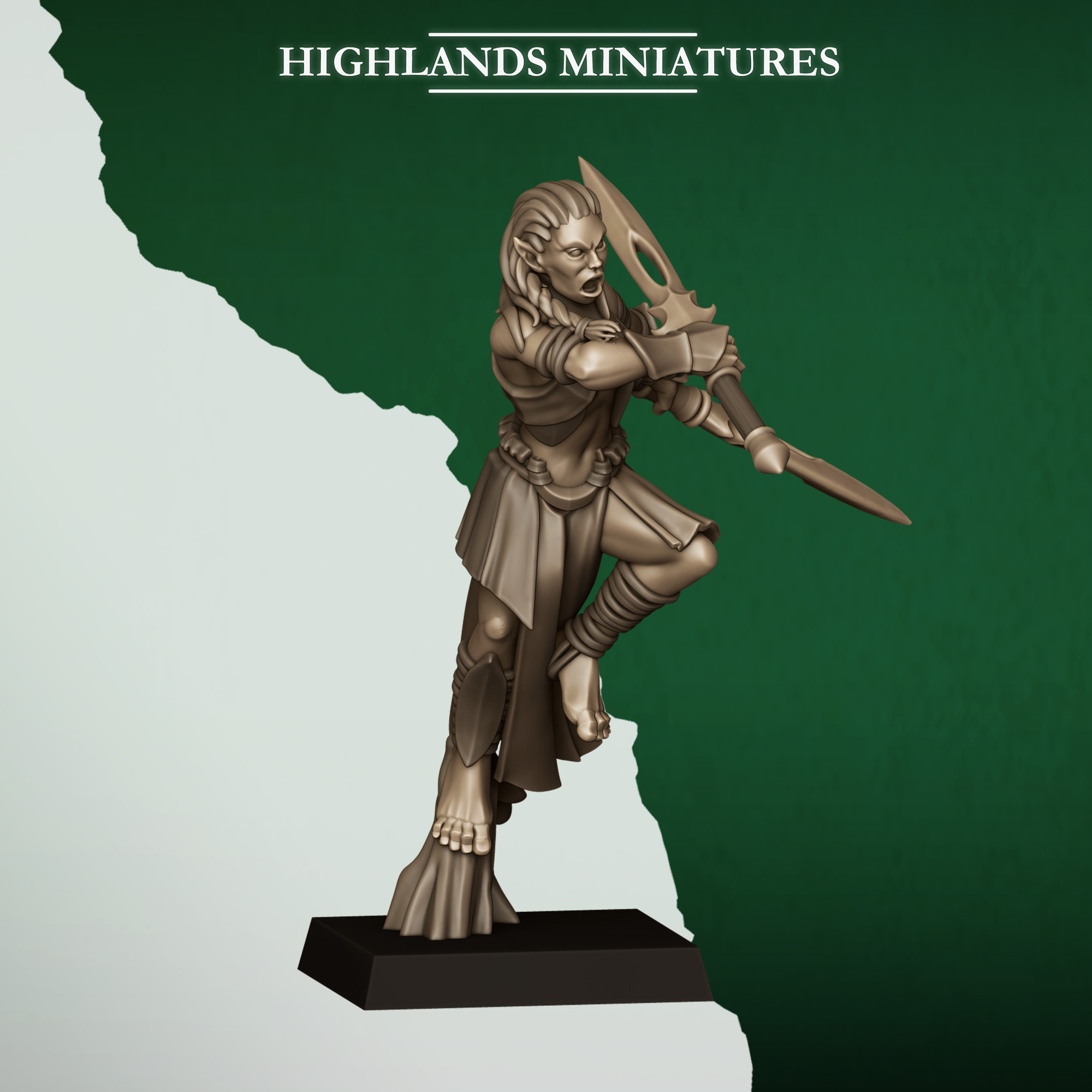 Feral Elf Bladesingers - 25mm to 32mm - Highland Miniatures