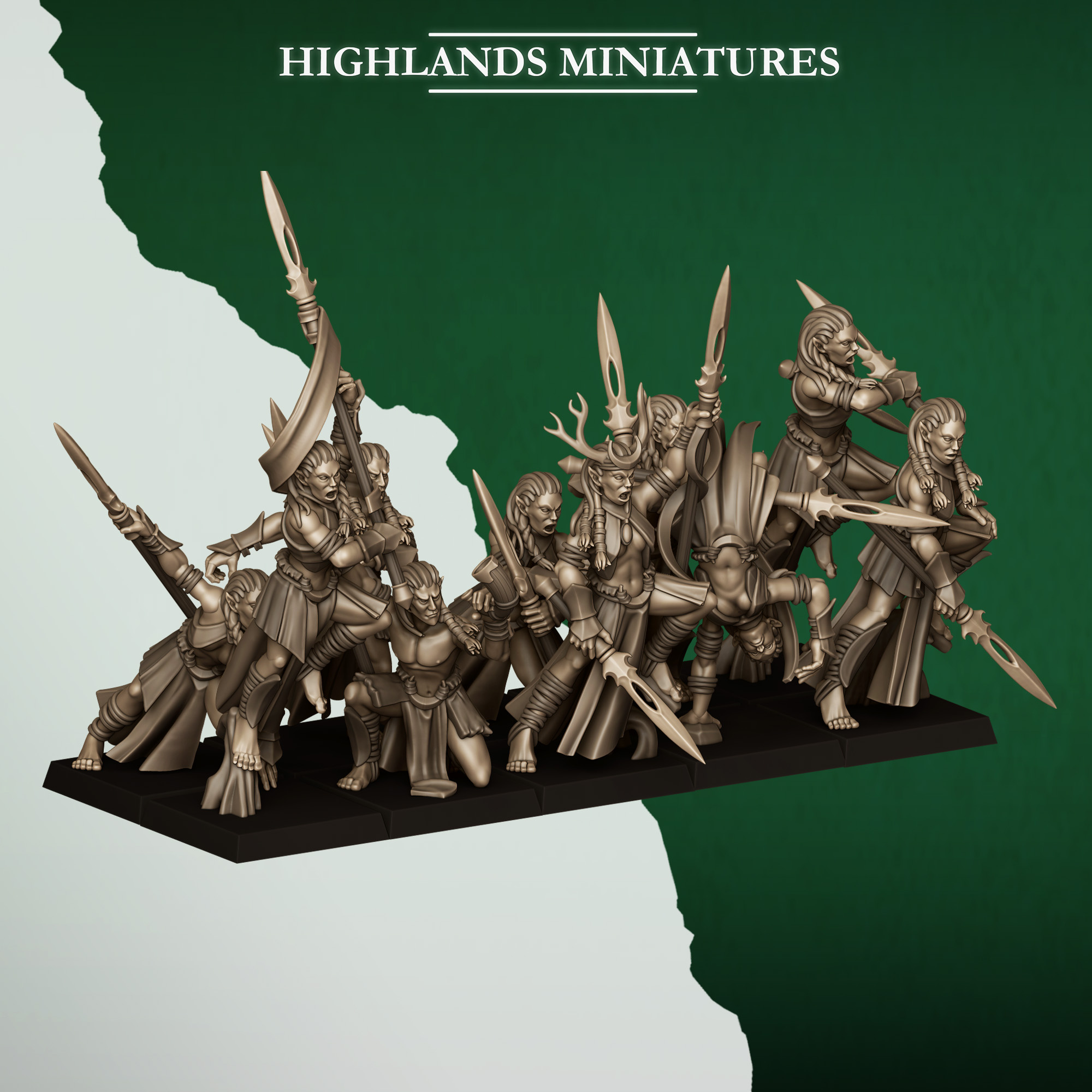 Feral Elf Bladesingers - 25mm to 32mm - Highland Miniatures