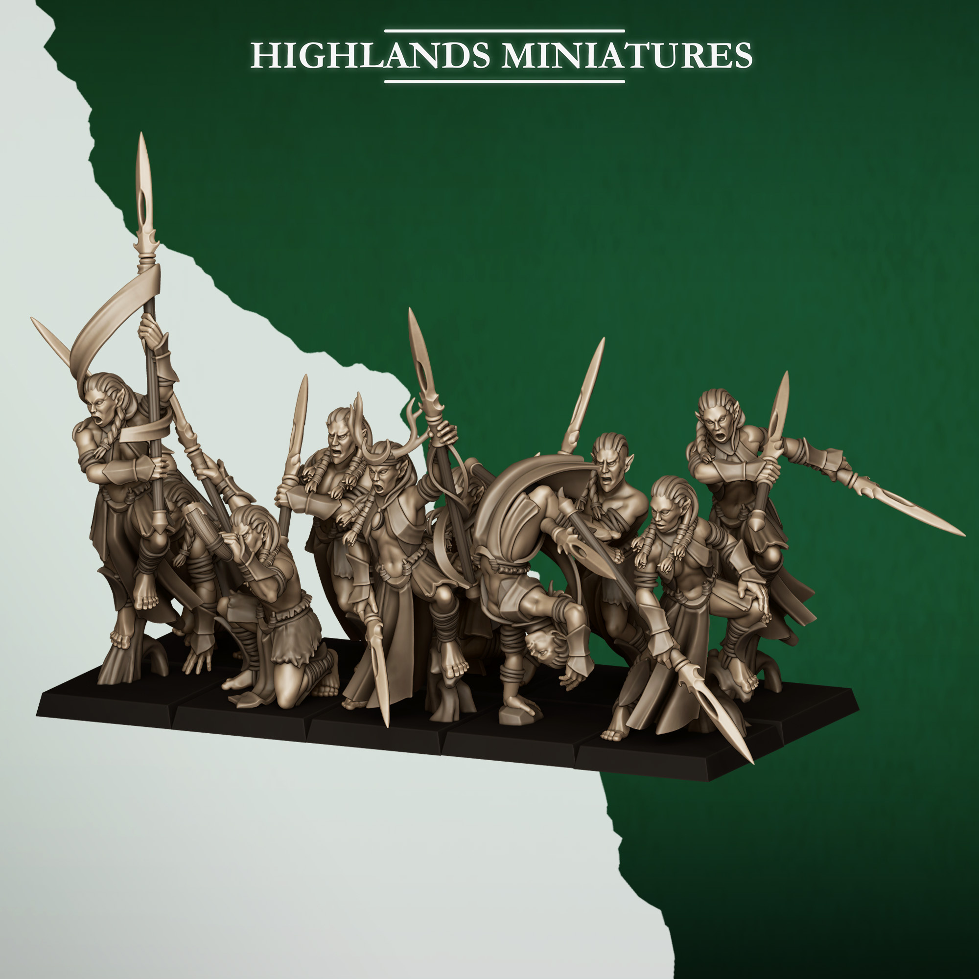 Feral Elf Bladesingers - 25mm to 32mm - Highland Miniatures