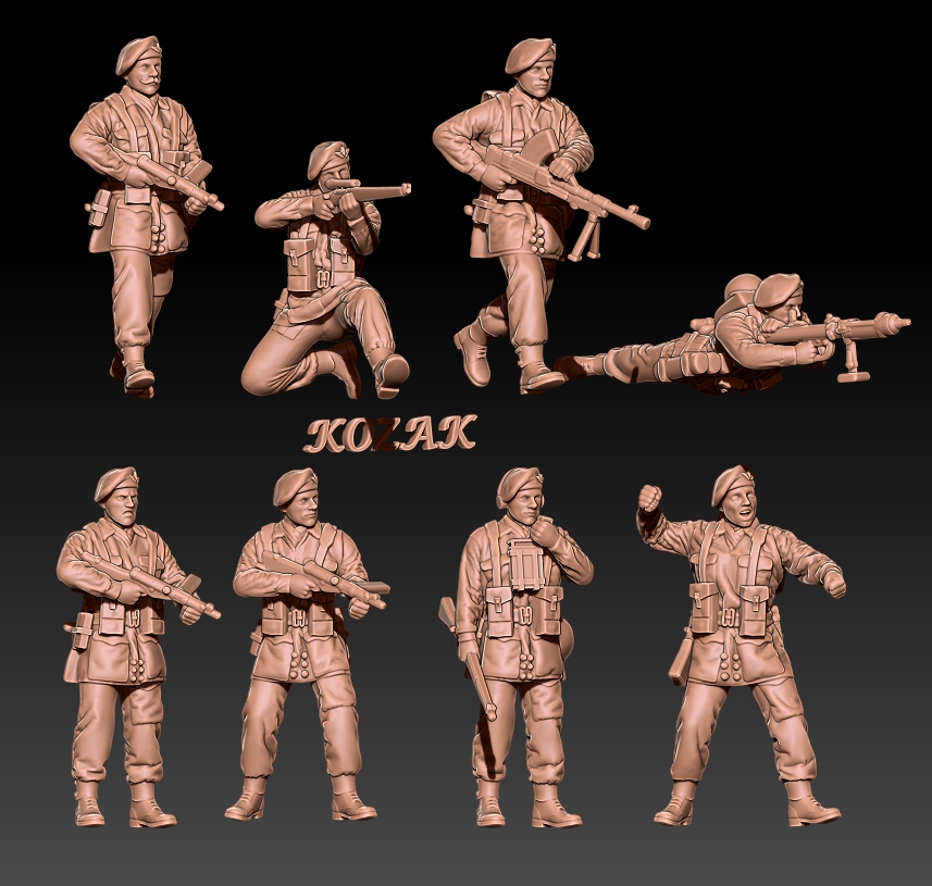 WWII British Paratroopers in Berets Set 2   1/100 to 1/60 5