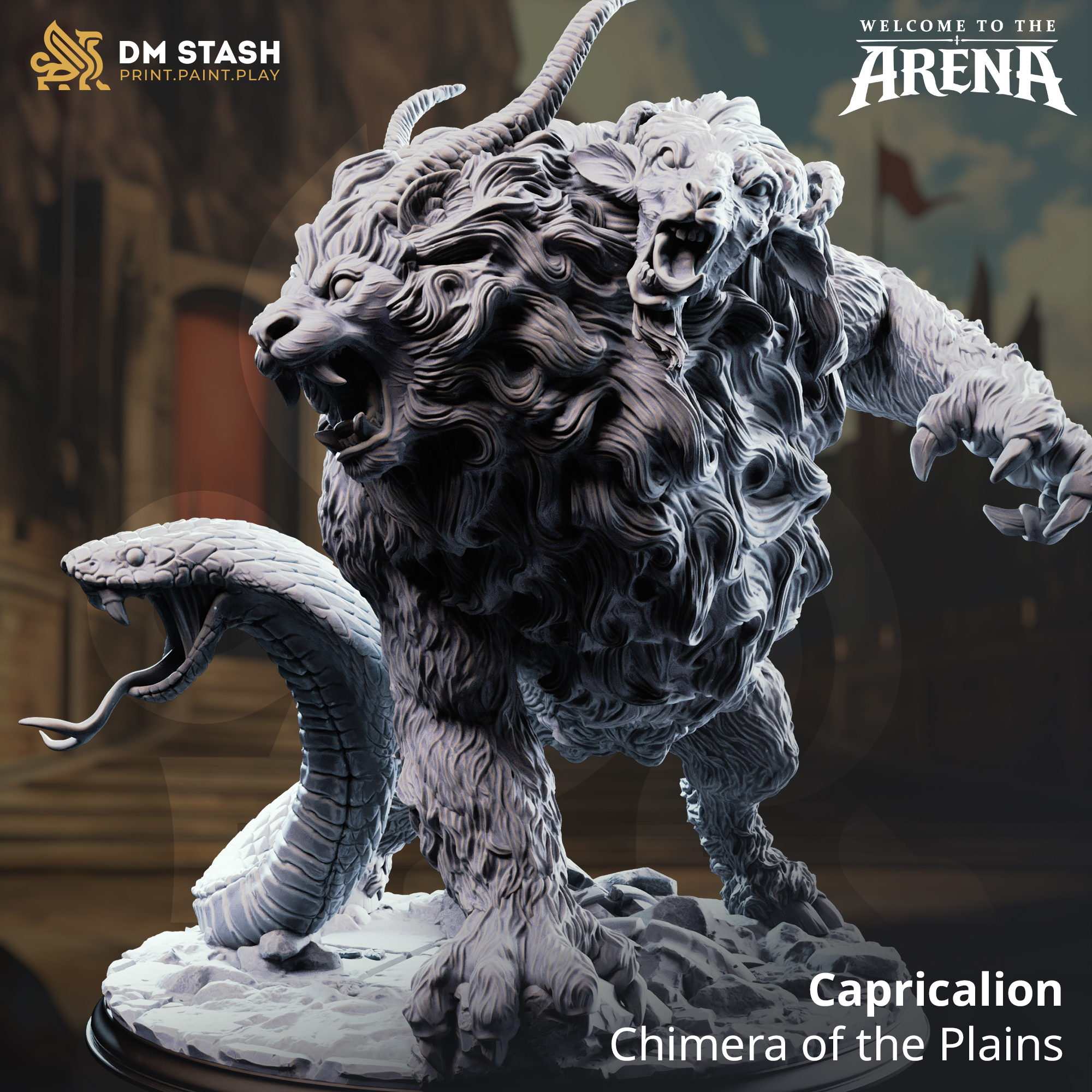Capricalion - Chimera of the Plains - 32mm or 75mm RPG Model