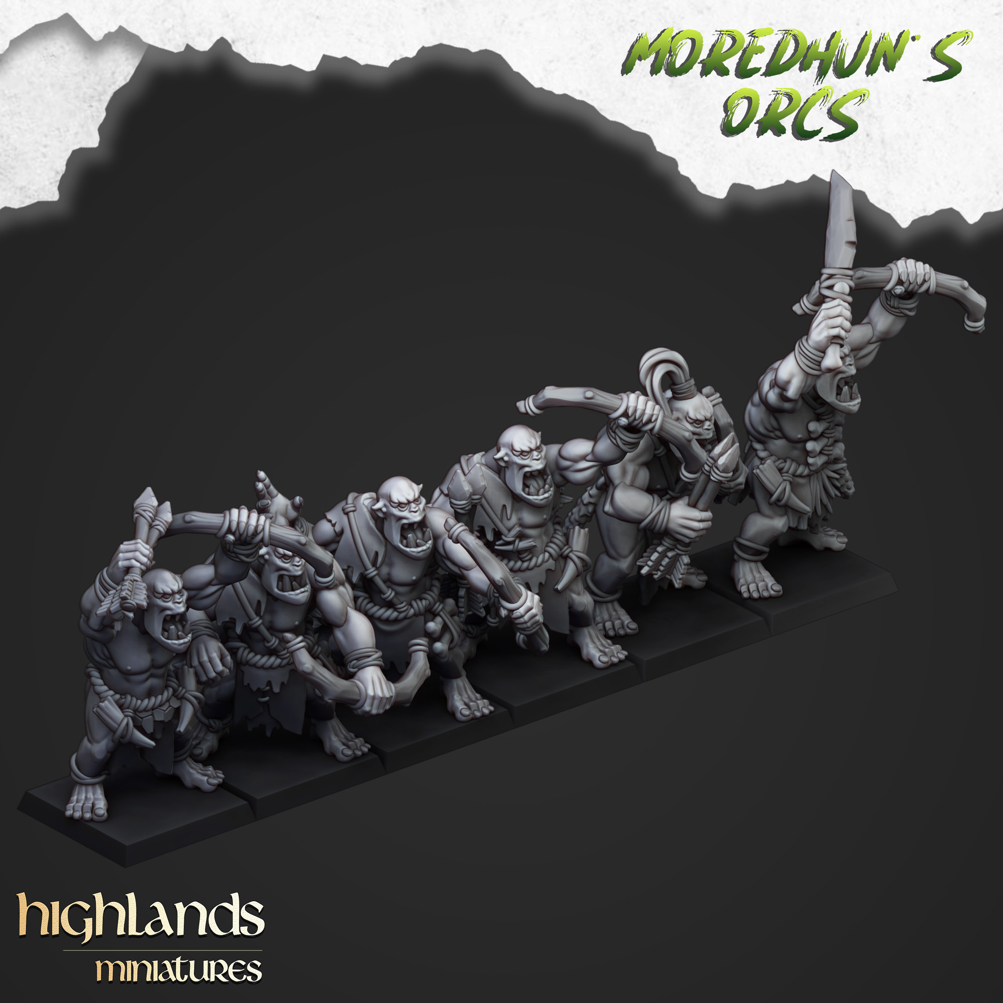Cave Orcs Archers Unit - 25mm to 32mm - Highland Miniatures