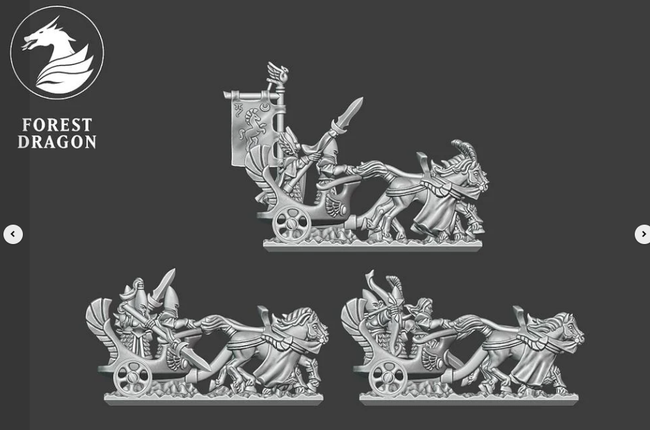 Chariot Regiment - Noble Elfs - 10mm - Forest Dragon