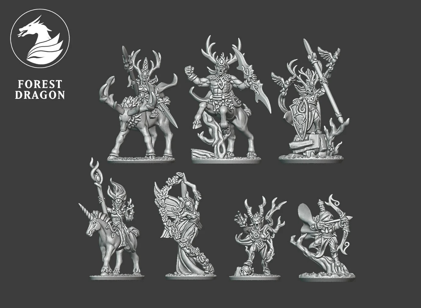 Character Pack - 10mm Wood Elves - Forest Dragon - Warmaster