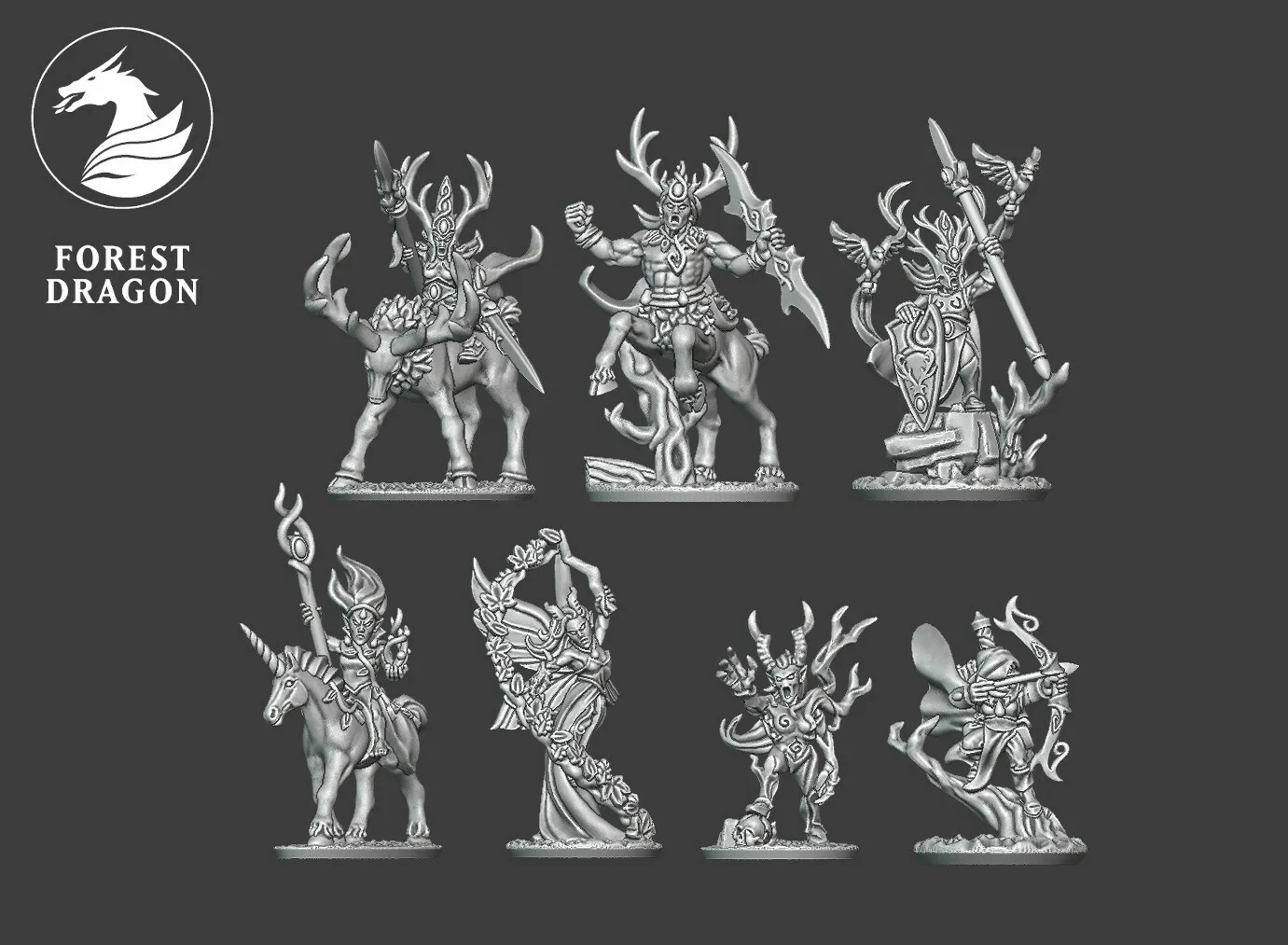 Character Pack - 10mm Wood Elves - Forest Dragon - Warmaster