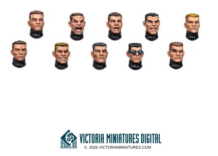 Crew Cut Heads (Male) - Victoria Miniatures