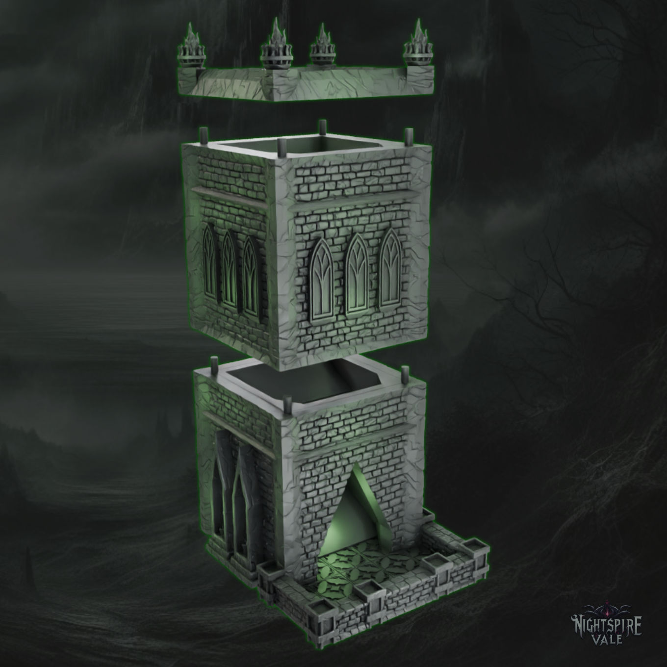 Hybrid Gothic Dice Tower - 28mm to 32mm - Elderforge Games