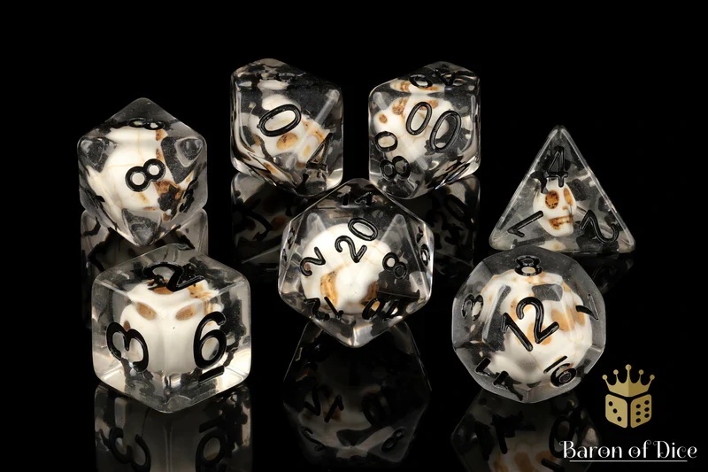 Bones & Bats RPG Dice Set - 7 Pieces - Baron of Dice