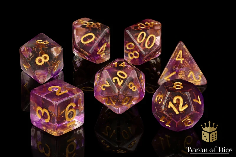 Aura Quartz RPG Dice Set - 7 Pieces - Baron of Dice