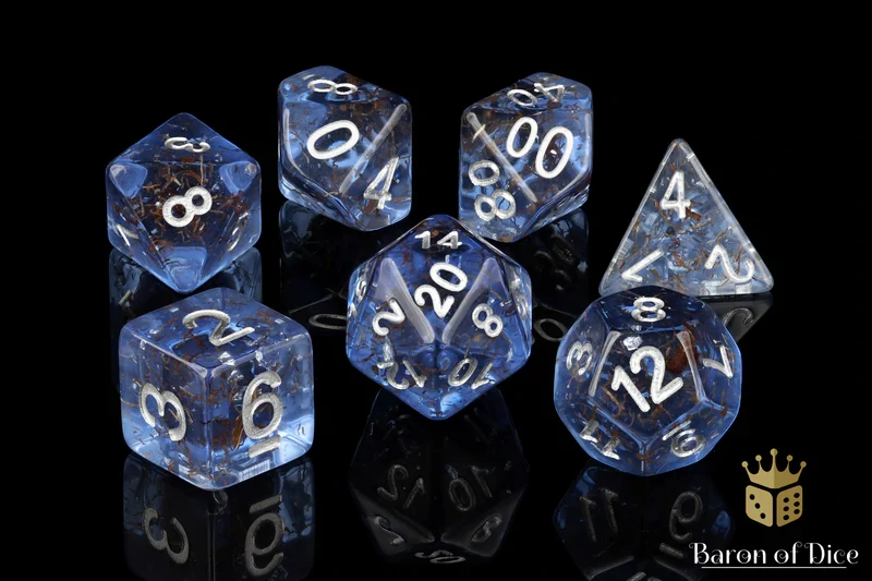Sapphire RPG Dice Set - 7 Pieces - Baron of Dice