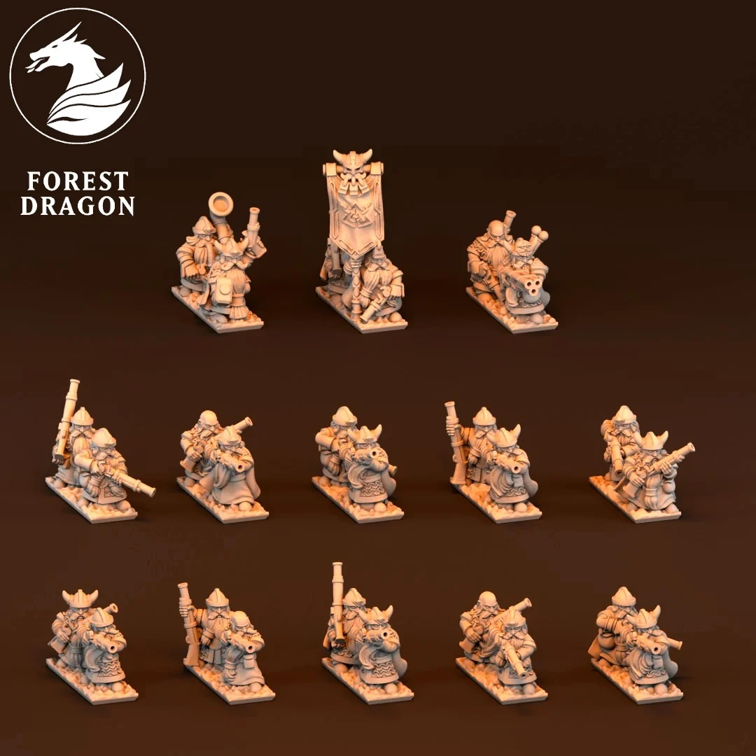 Muskateer Unit - Dwarfs - 10mm - Forest Dragon