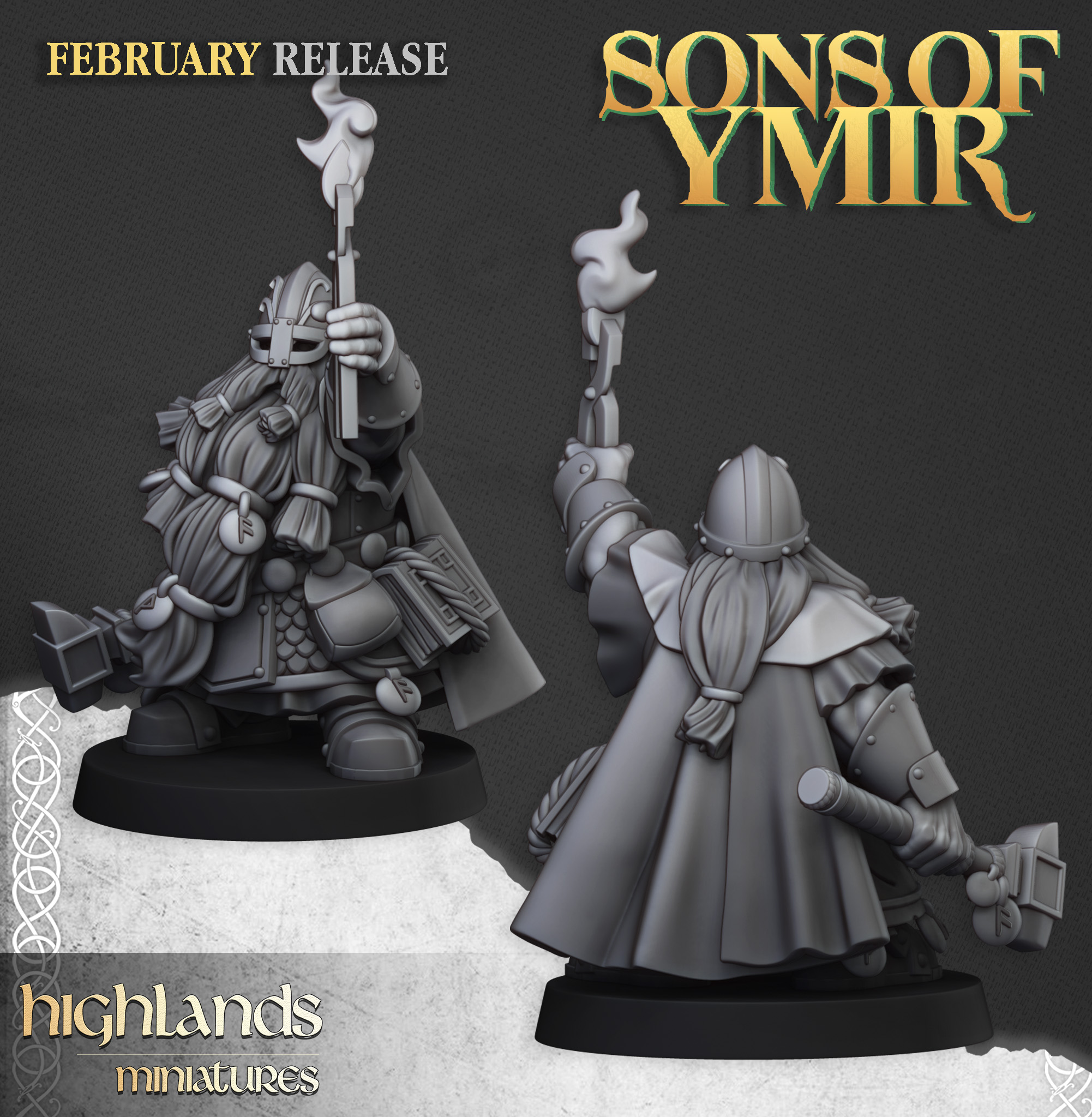 Dwarf Runemaster 2- 25mm to 32mm - Sons of YMIR