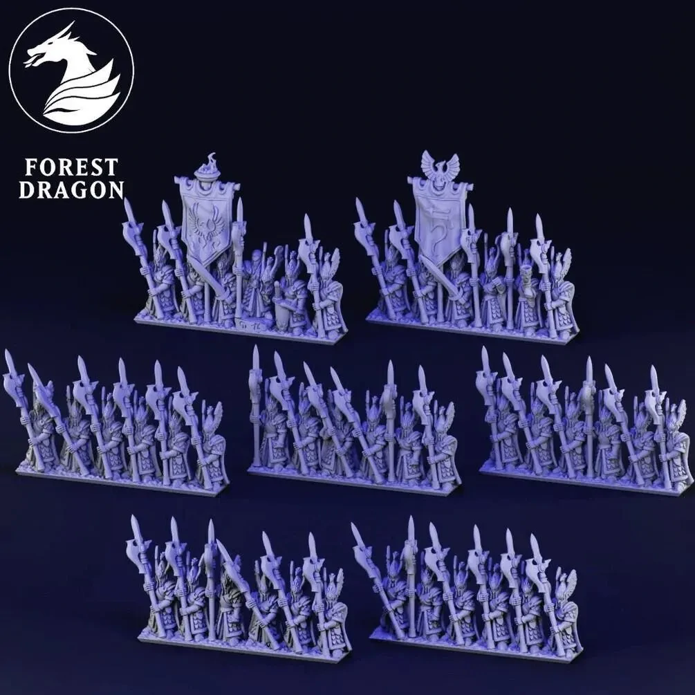 Elite Guard Unit - Noble Elfs - 10mm - Forest Dragon