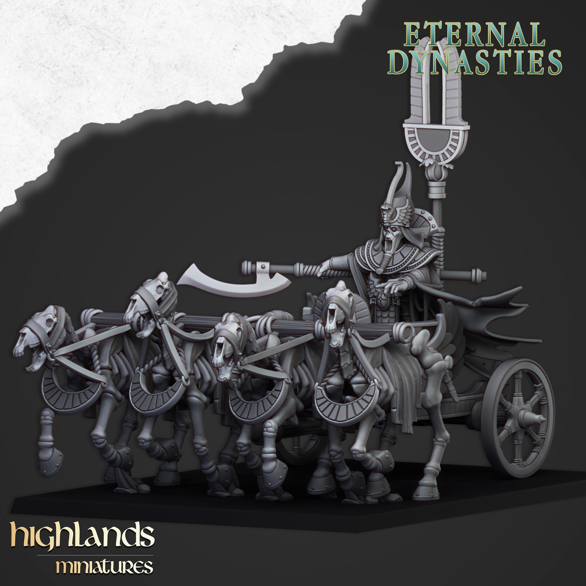 Eternal Pharoah on Large Chariot - 25mm to 32mm - Tomb Kings