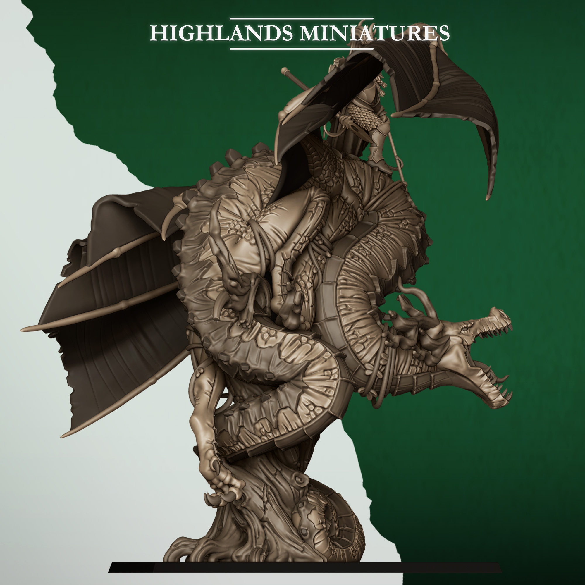 Feral Elf Dragon with or without Elf Prince- 25mm to 32mm - Highland miniatures