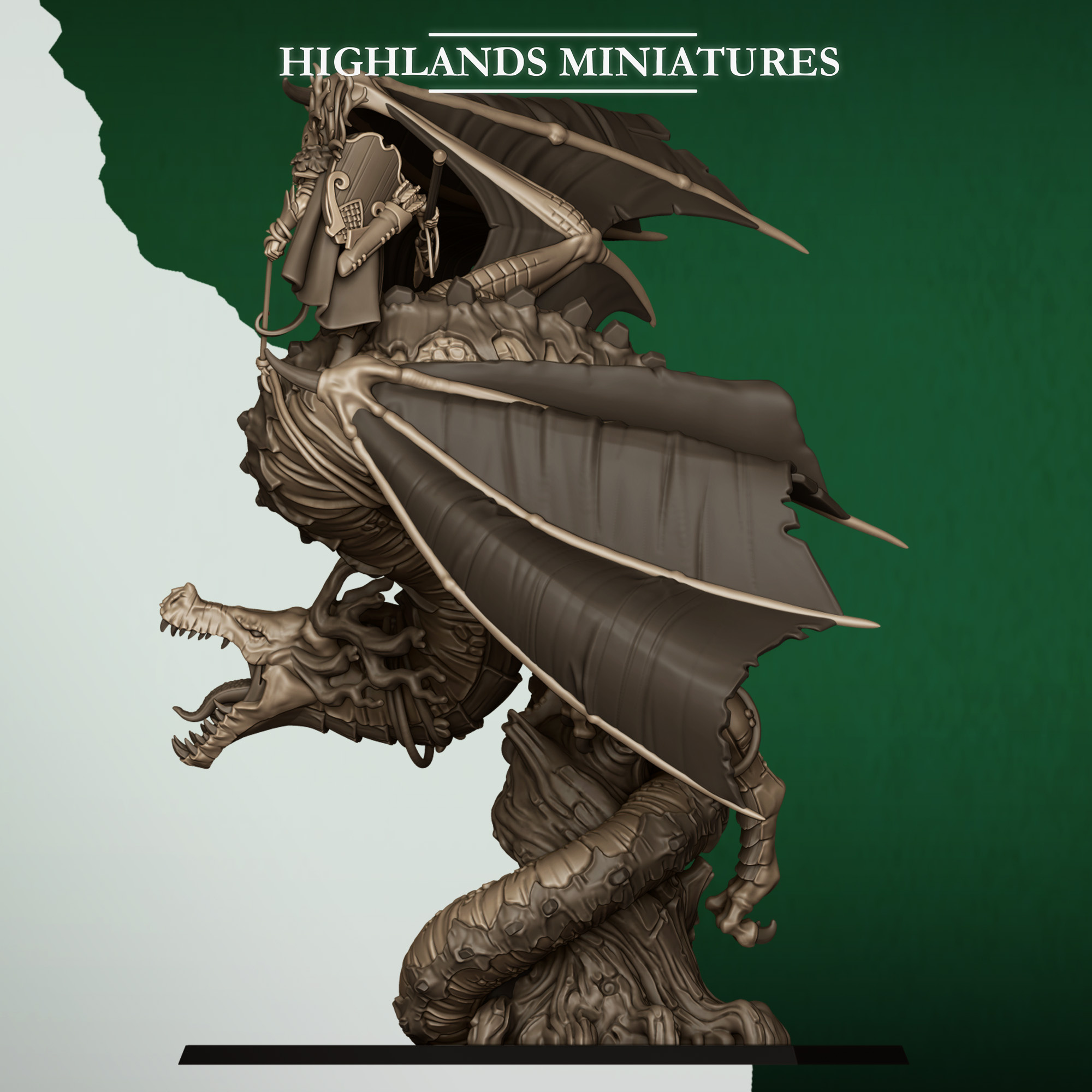 Feral Elf Dragon with or without Elf Prince- 25mm to 32mm - Highland miniatures