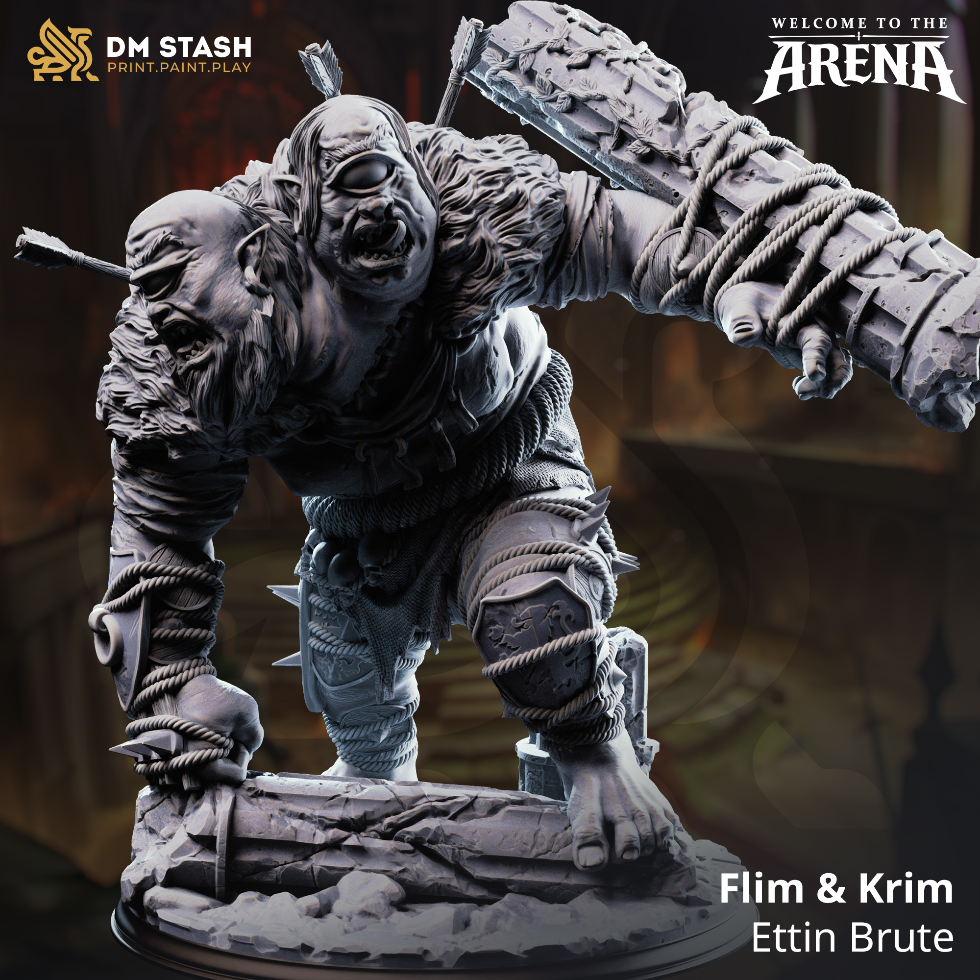 Flim & Krim - Ettin Brute - 32mm RPG Model