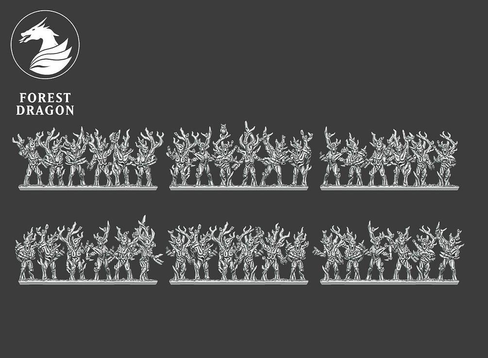 Forest Spirits/Dryads Unit - 10mm Wood Elves - Forest Dragon - Warmaster