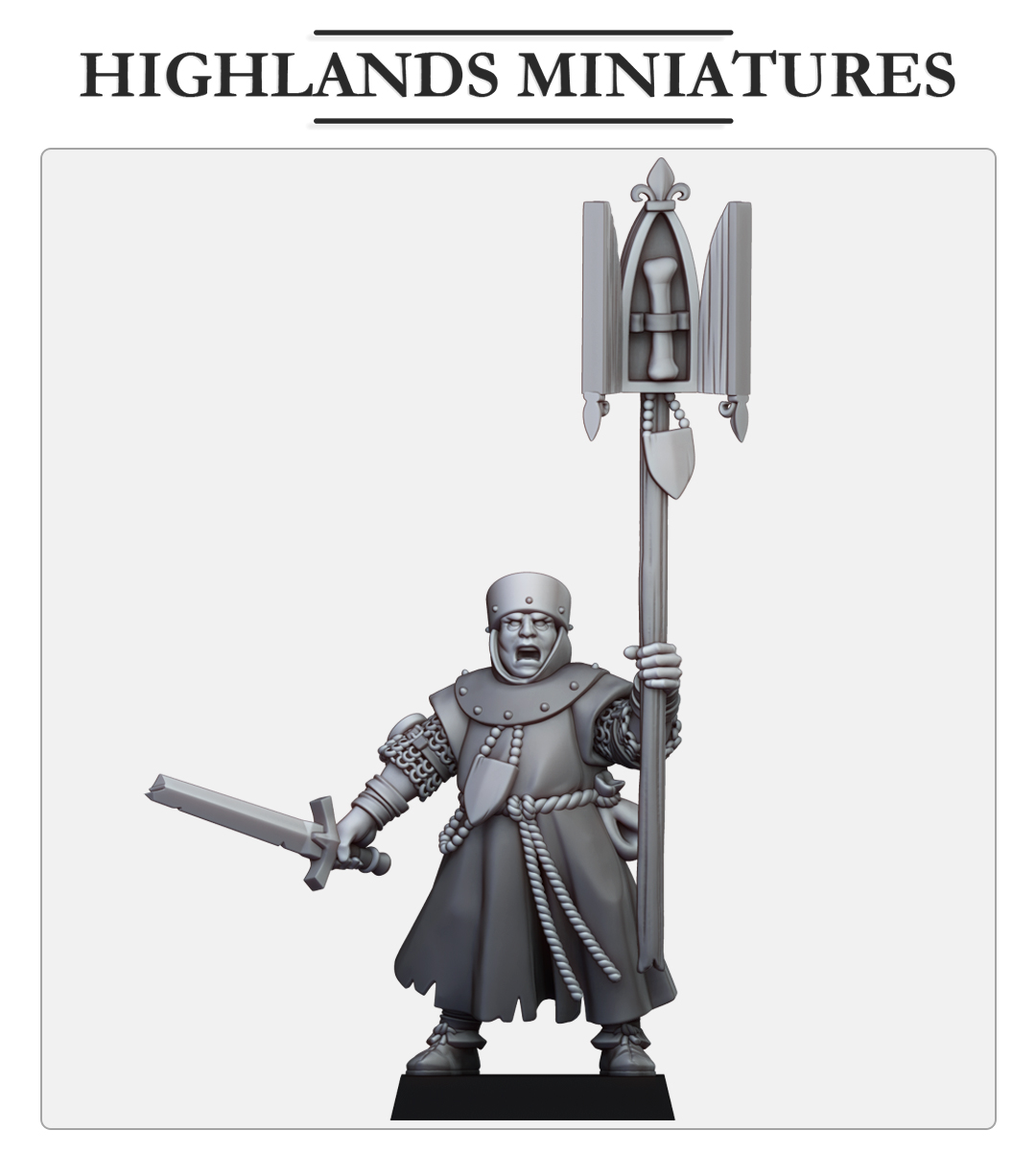 Gallia Cleric with Relic - 25mm to 32mm - Highland Miniatures