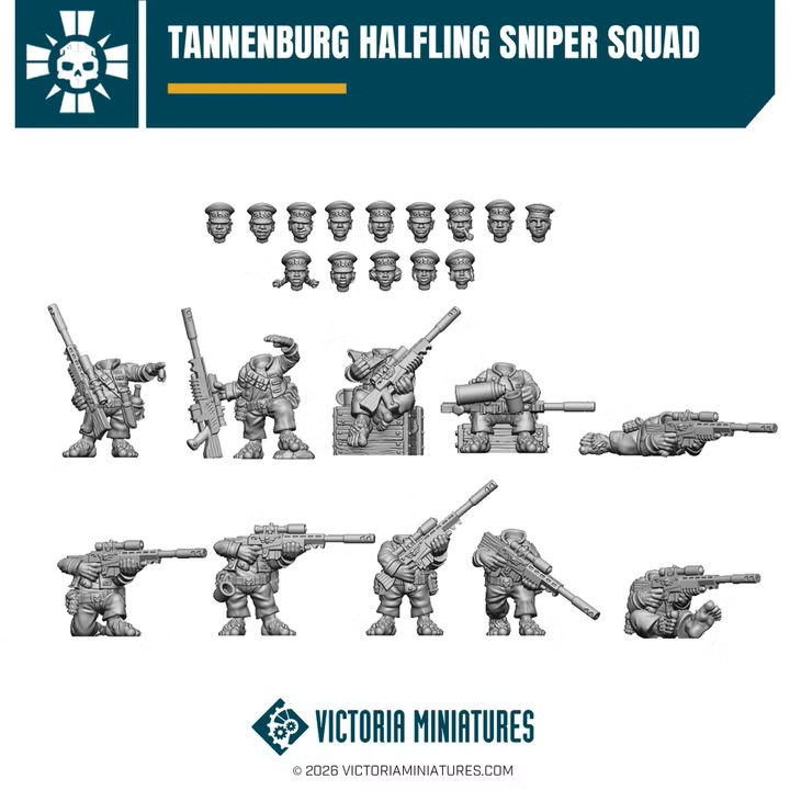 Tannenburg Halflings Sniper Squad - Victoria Miniatures