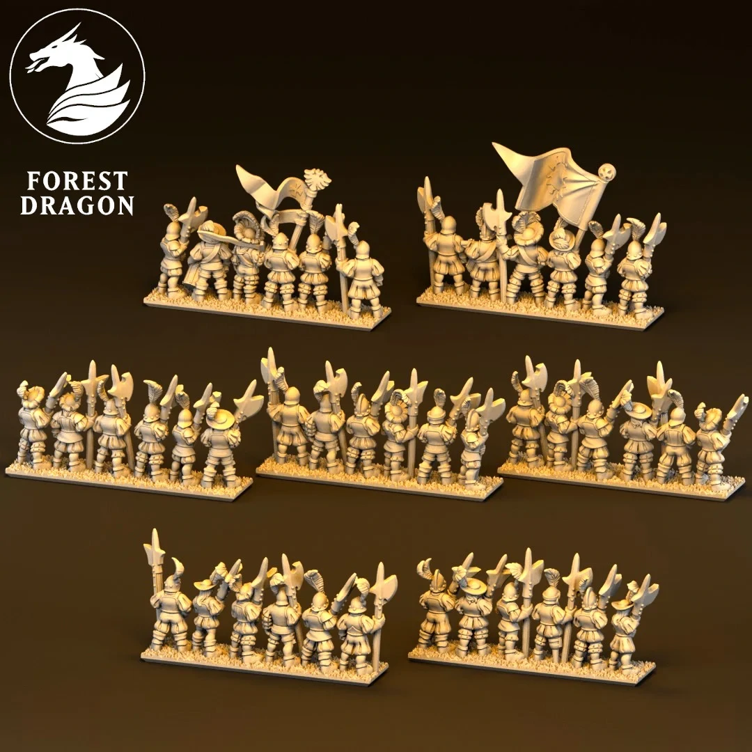 Imperial Halberdiers - Empire - 10mm - Forest Dragon