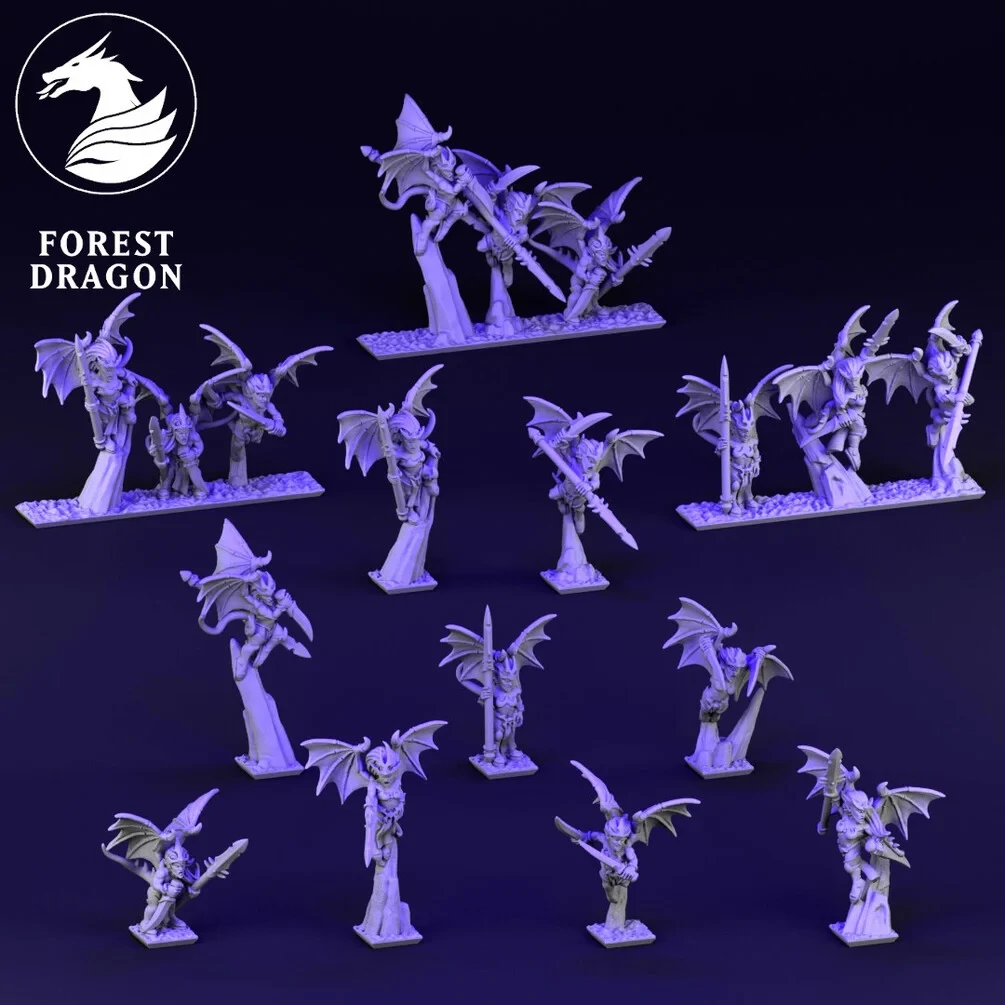 Harpies Unit - Dire Elves - 10mm - Forest Dragon