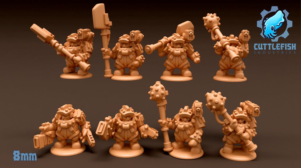 Small Leeged Dwrfs - 8mm - FULL SET - Cuttlefish Industries