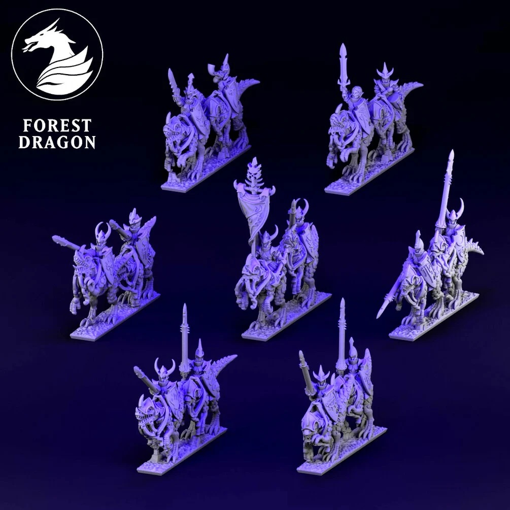 Heavy Cavalry Unit - Dire Elves - 10mm - Forest Dragon