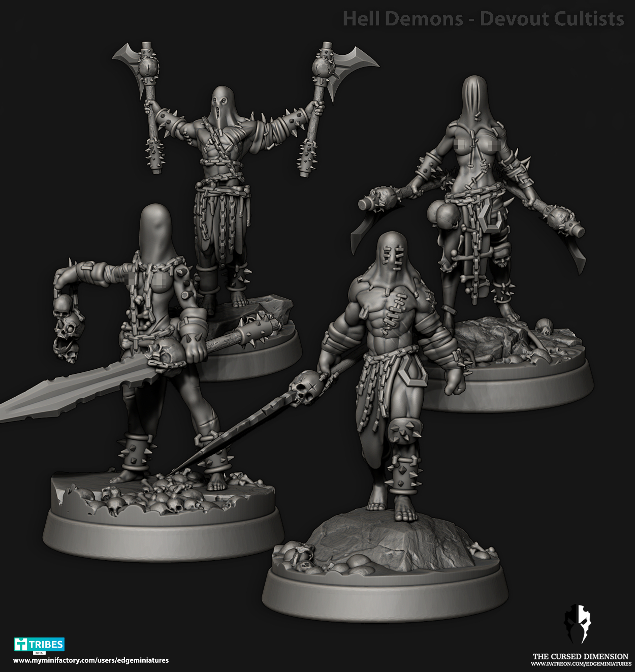 Hell Beast Cultists Set 28mm - Followers of Change Change
