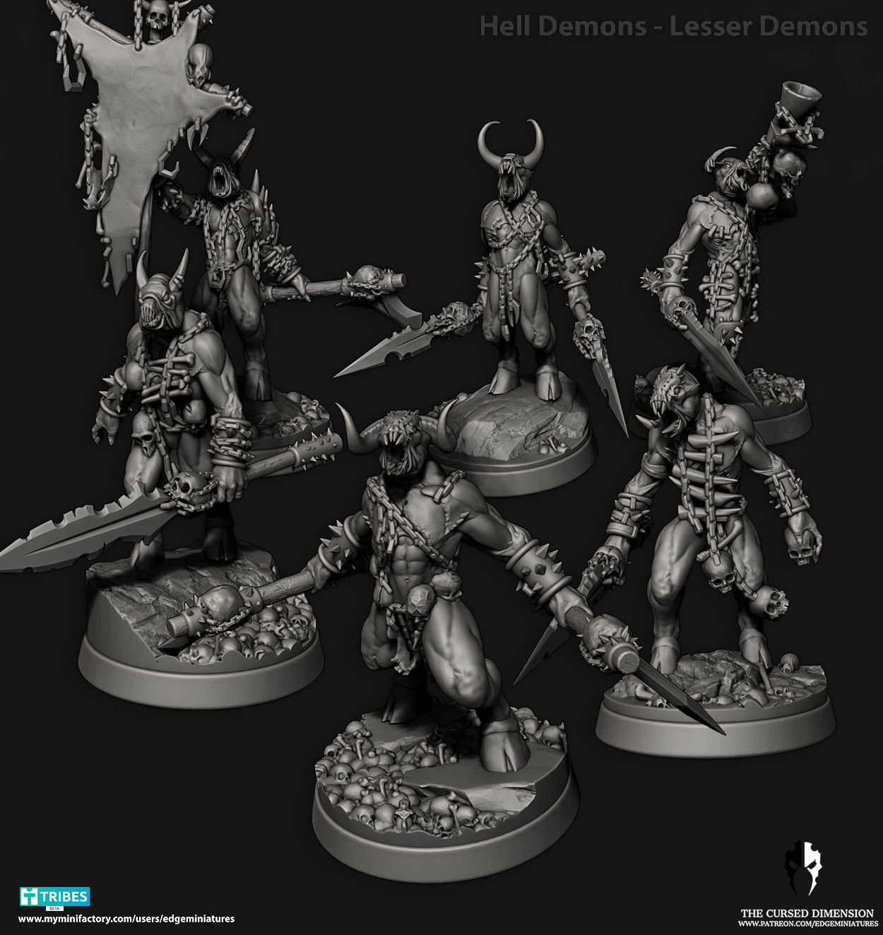 Hell Beast Lesser demon Set 28mm - Followers of Change