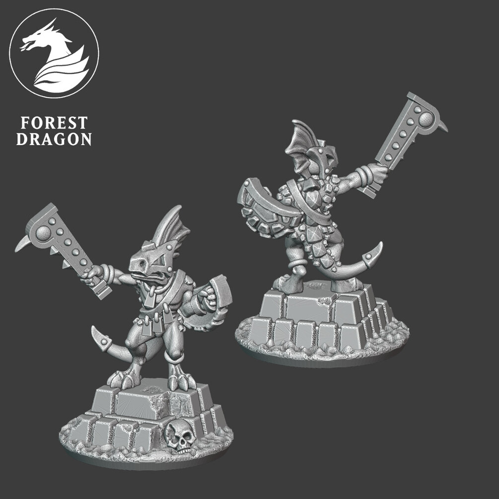 Character Pack - Lizards - 10mm - Forest Dragon